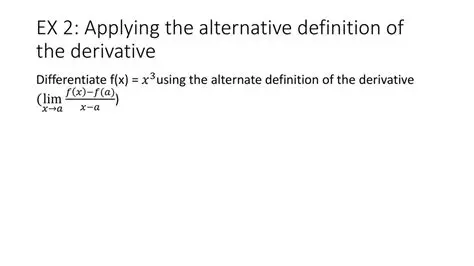 The Alternate Definition of the Derivative