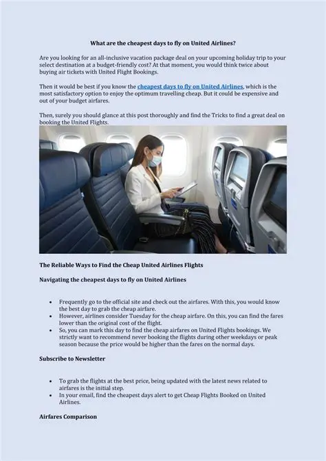 The Cheapest Days to Fly on United Airlines