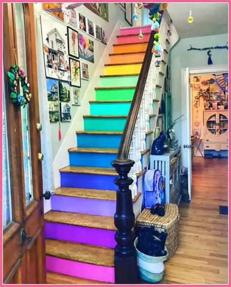 The Colors of the Rainbow Stairway Clock