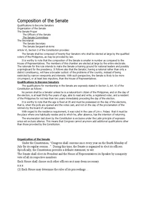 The Composition of the Senate