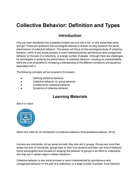 The Concept of Collective Behavior