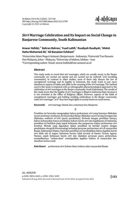 The Concept of Sirri Marriage