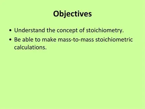 The Concept of Stoichiometry