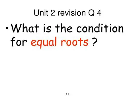 The Condition for Equal Roots