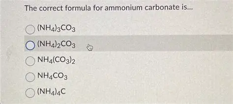The Correct Formula for Ammonium Carbonate
