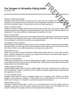 The Dangers of Unhealthy Eating Habits