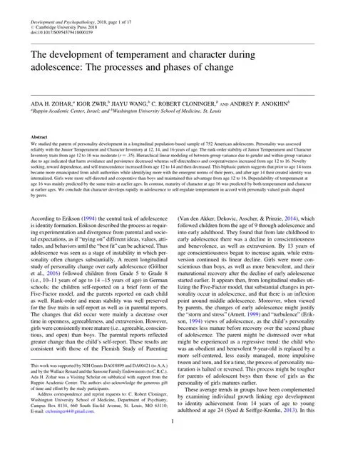 The Development of Temperament