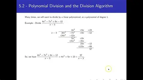 The Division Algorithm for Polynomials