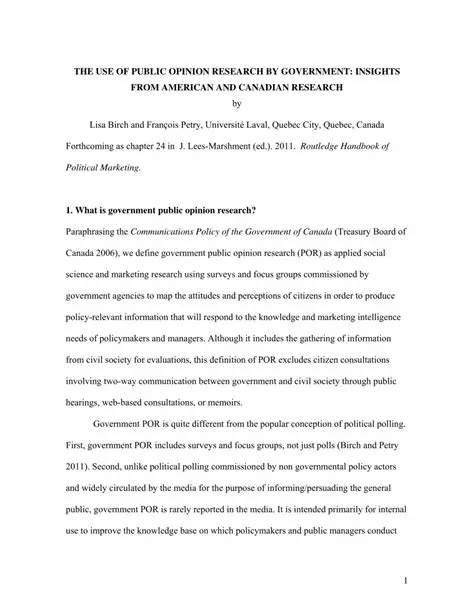 The Early Beginnings of Public Opinion Research