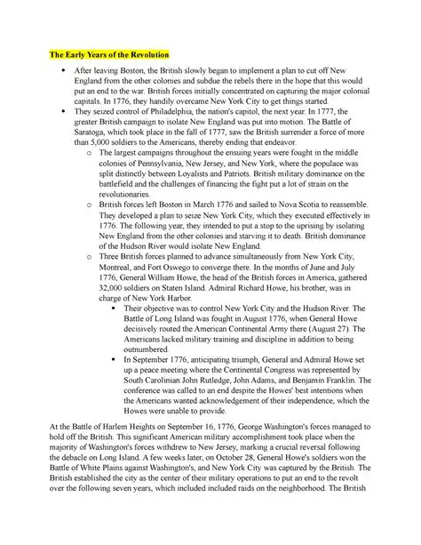 The Early Years of the Revolution