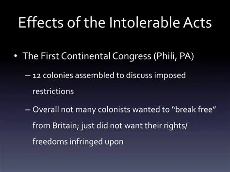 The Effect of the Intolerable Acts