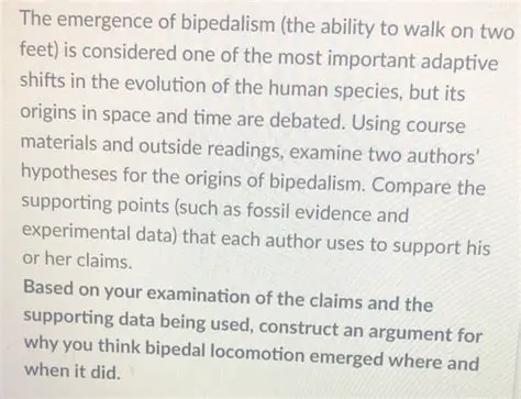The Emergence of Bipedalism