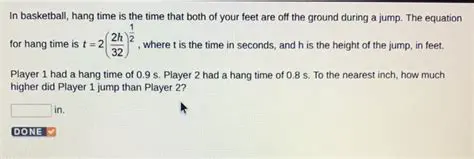 The Equation for Hang Time