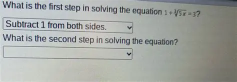 The First Step in Solving the Equation