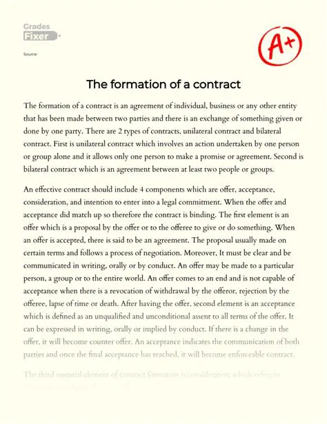 The Formation of a Contract