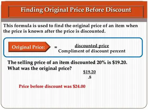 The Formula for Finding the Original Price