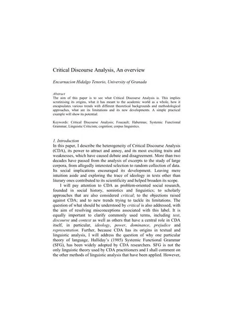 The Importance of Critical Discourse Analysis