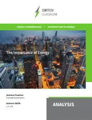 The Importance of Energy Analysis