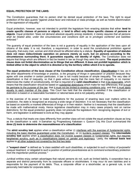 The Importance of Equal Protection