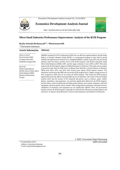 The Importance of KUR in MSME Development