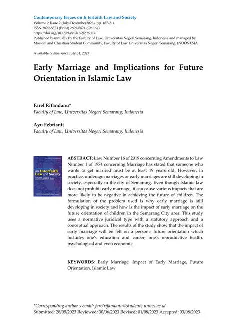 The Importance of Law Number 1 of 1974 Concerning Marriage