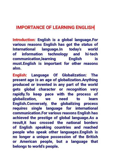 The Importance of Learning English