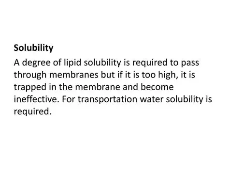The Importance of Lipid Solubility