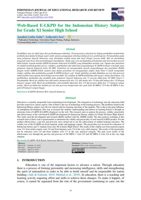 The Importance of LKPD History Task