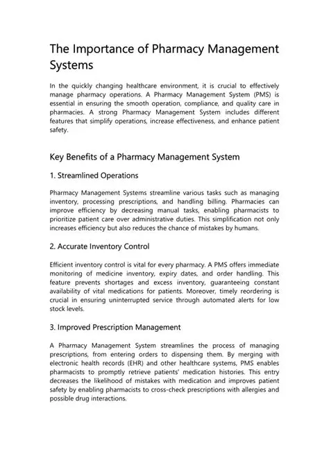 The Importance of Pharmacy Management
