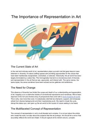 The Importance of Representation in the Arts