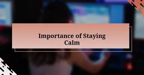 The Importance of Staying Calm and Compliant