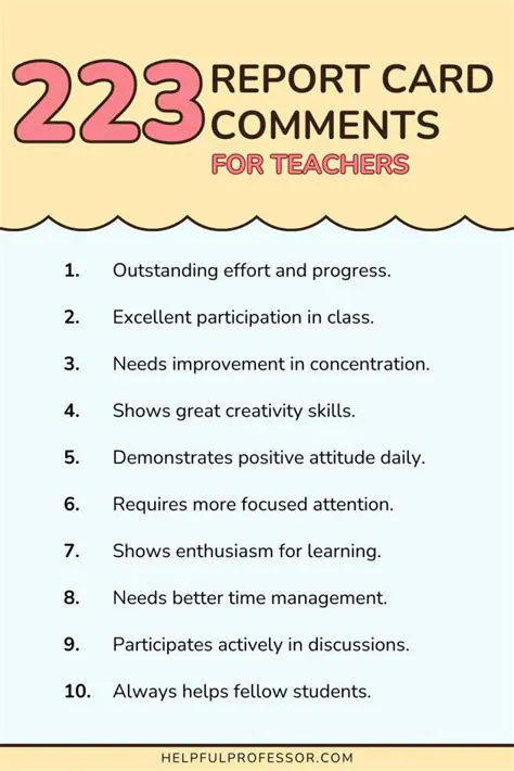 The Importance of Teacher Comments on Student Tests