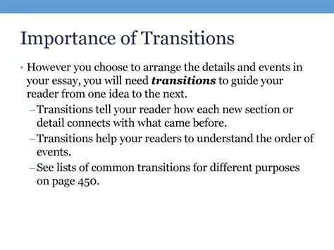 The Importance of Transitions