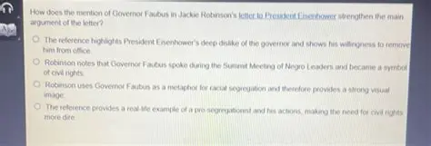 The Letter and the Mention of Governor Faubus