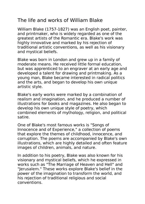 The Life and Works of William Blake