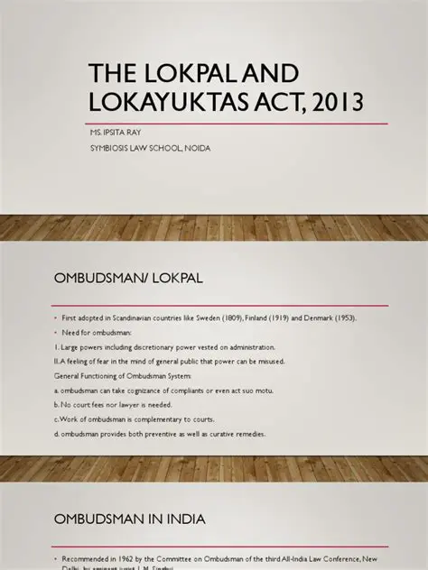 The Lokpal and Lokayuktas Act