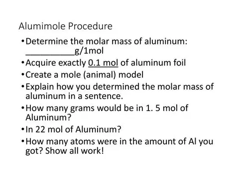 The Molar Mass of Aluminum