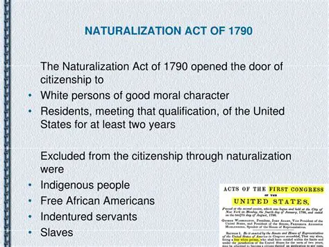 The Naturalization Act of 1790
