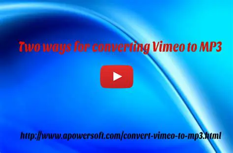 The Need for a Vimeo to MP3 Converter