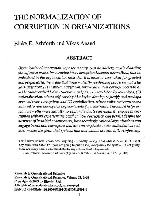 The Normalization of Corruption