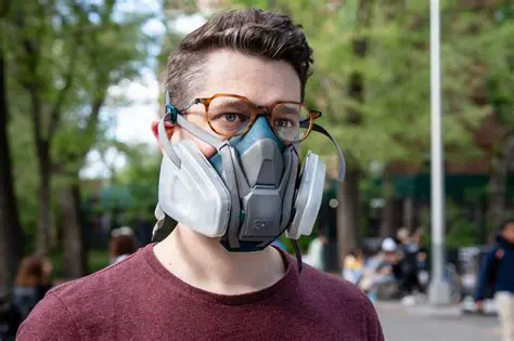 The outside of the respirator