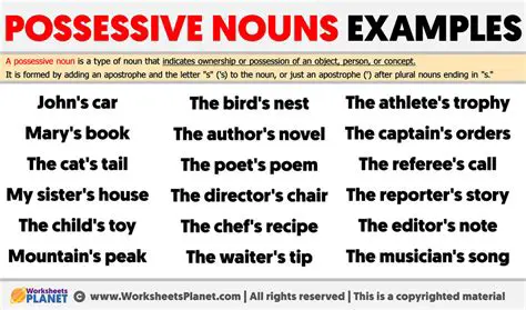 The Possessive Form of Nouns