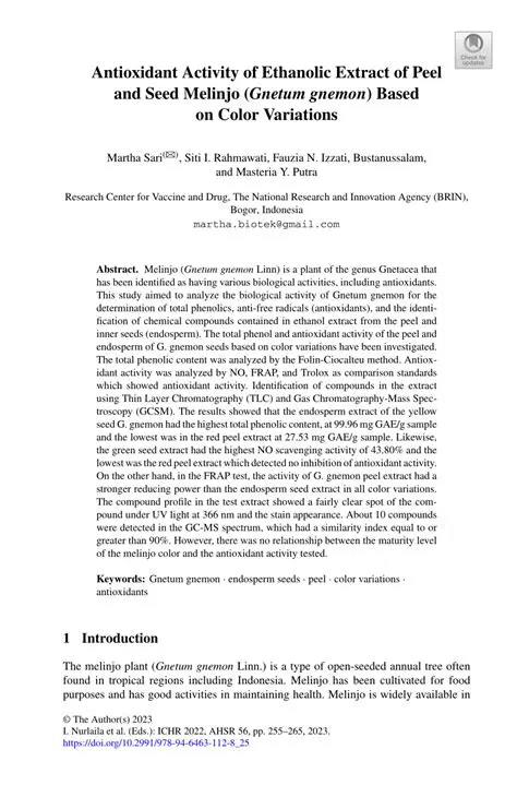 The Potential of Melinjo Skin Ethanol Extract