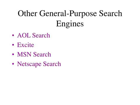 The Problem with General Purpose Search Engines