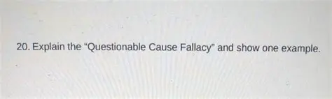 The questionable cause fallacy