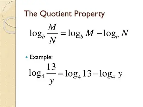 The Quotient Property of Logarithms