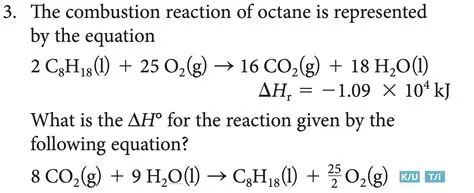 The Reaction Equation for Octane