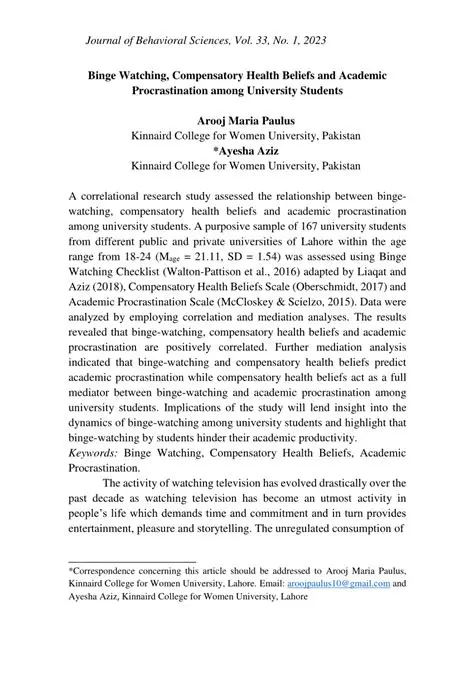 The Relationship Between Binge Watching Engagement and Student Academic Stress