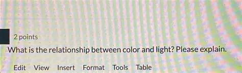 The Relationship Between Color and Light