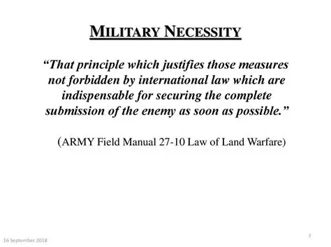 The Relationship Between Military Necessity and Humanitarian Law